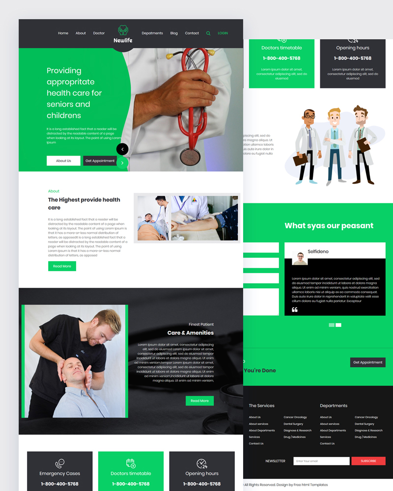 Newlife – Free Health Care HTML Template