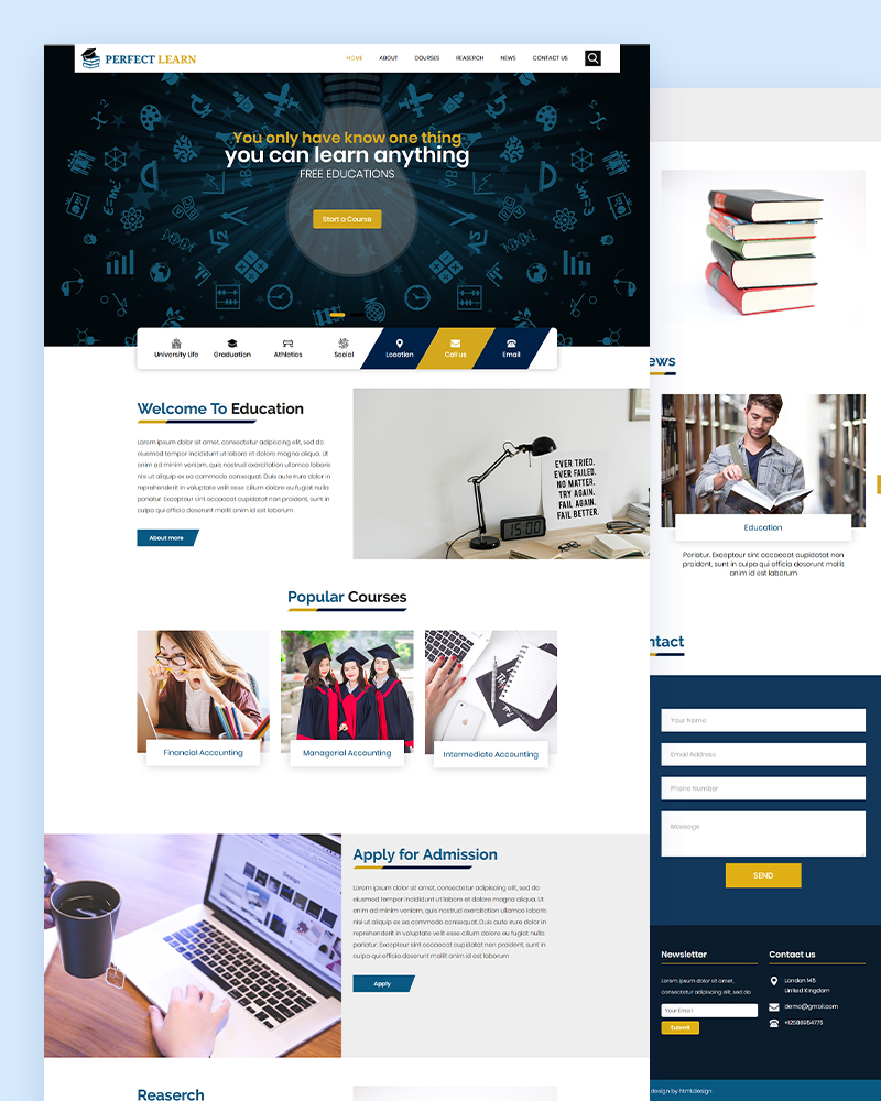 Perfect Learn – Free Education Website Template