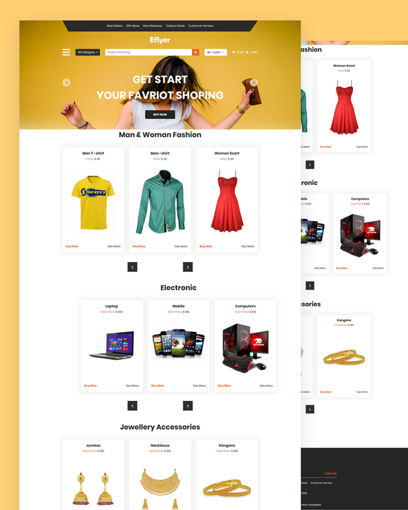 Eflyer – Free Shopping HTML Template