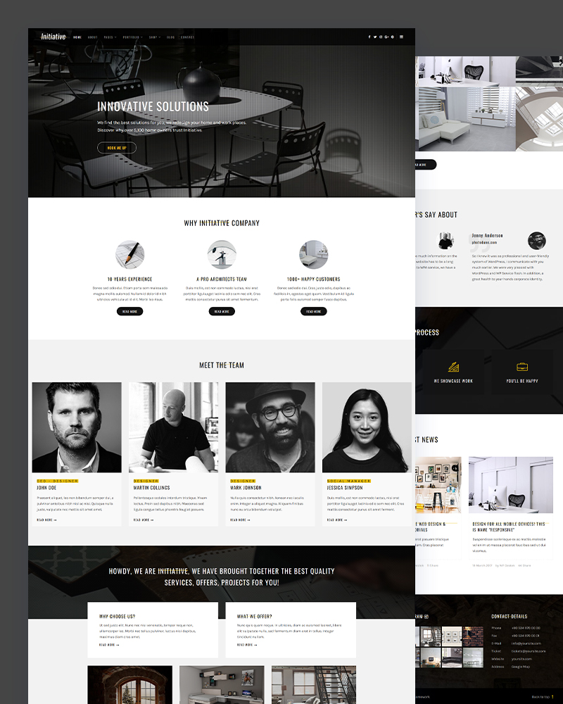 Initiative – Interior Design & Architect Website Template