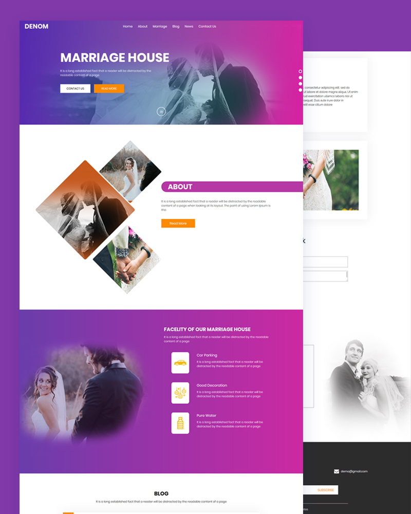 Marriage House HTML Template