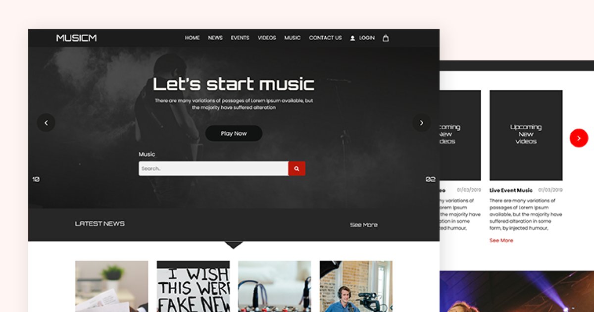 Musicm - Music Website Template | html.design