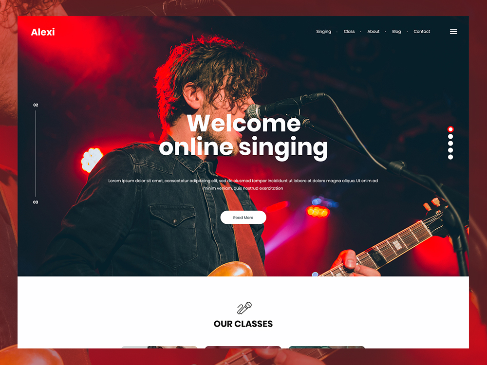 Alexi - Online Singing PSD Template