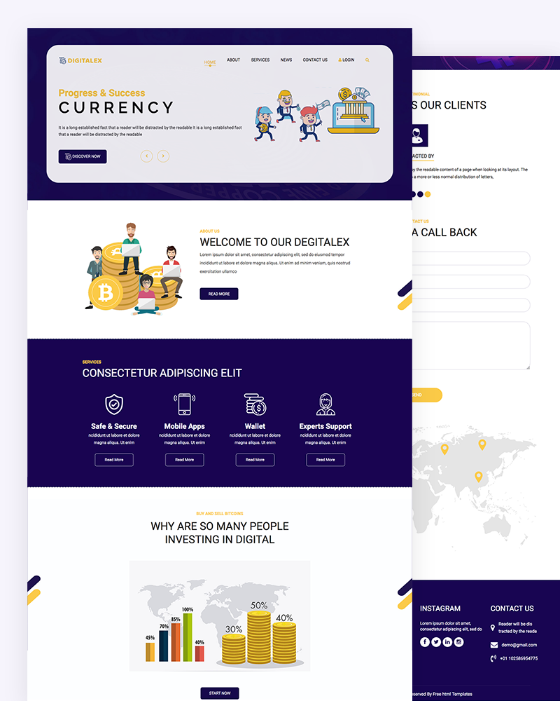 Digitalex - Currency Website Template