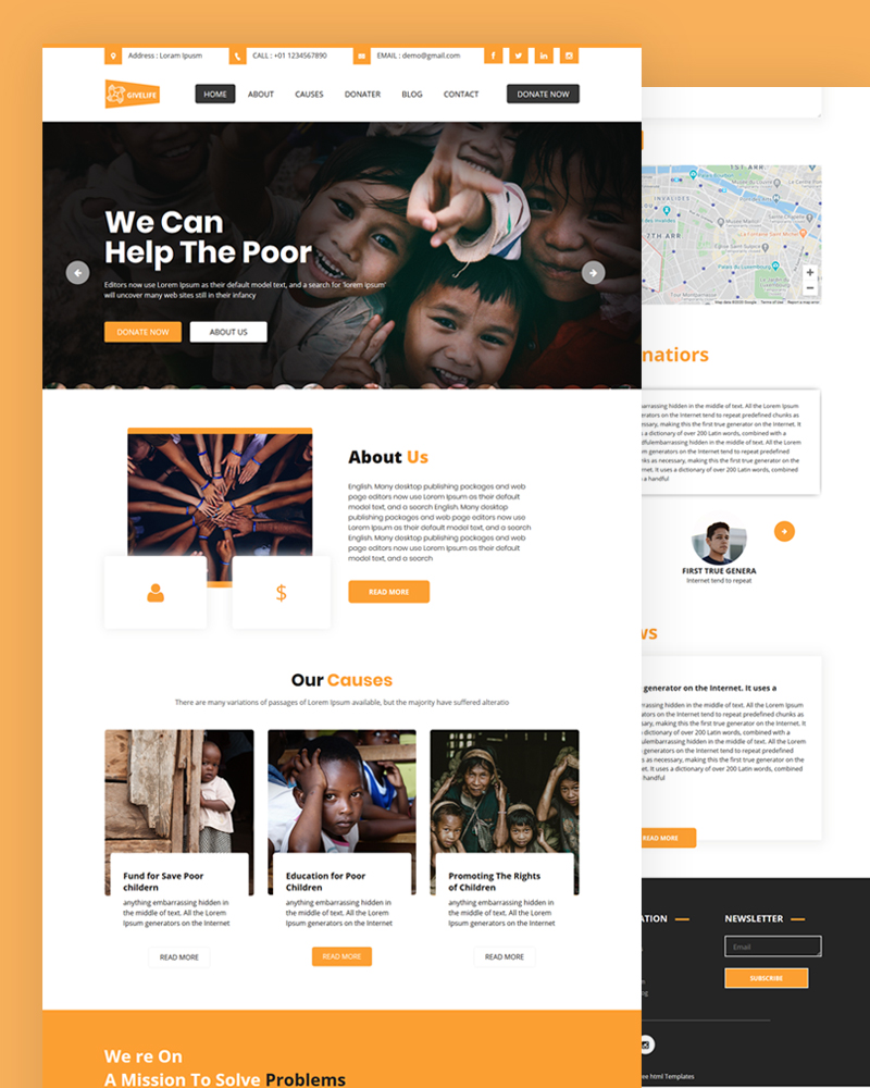 Givelife - Charity PSD Template