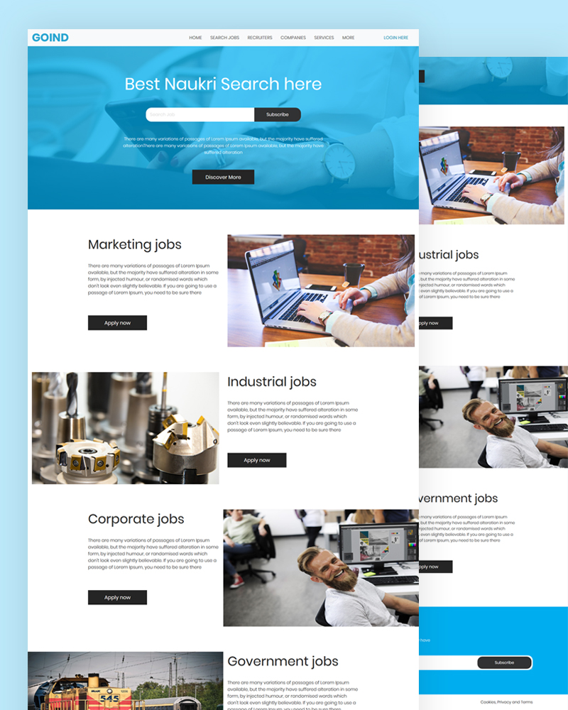 Goind - Jobs Search PSD Template