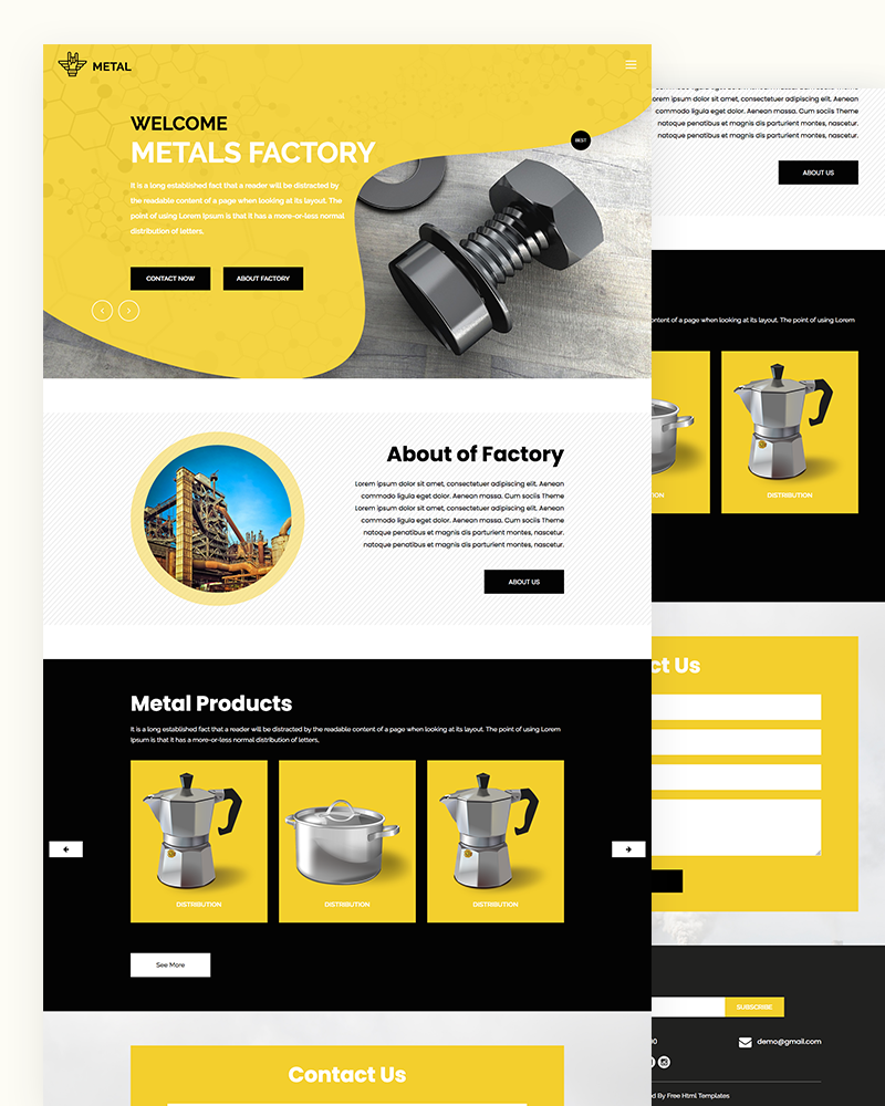 Metal - Free Factory HTML Template