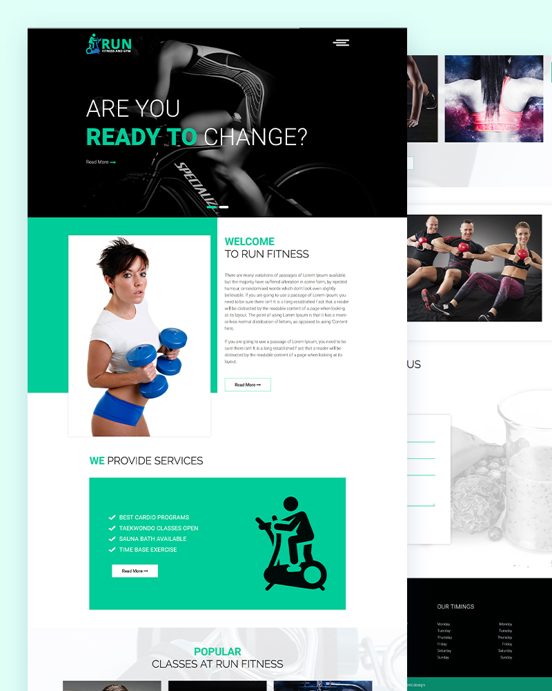 Run - Free Fitness Gym PSD Template