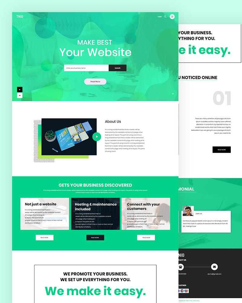 Tnio - Best Website PSD Template
