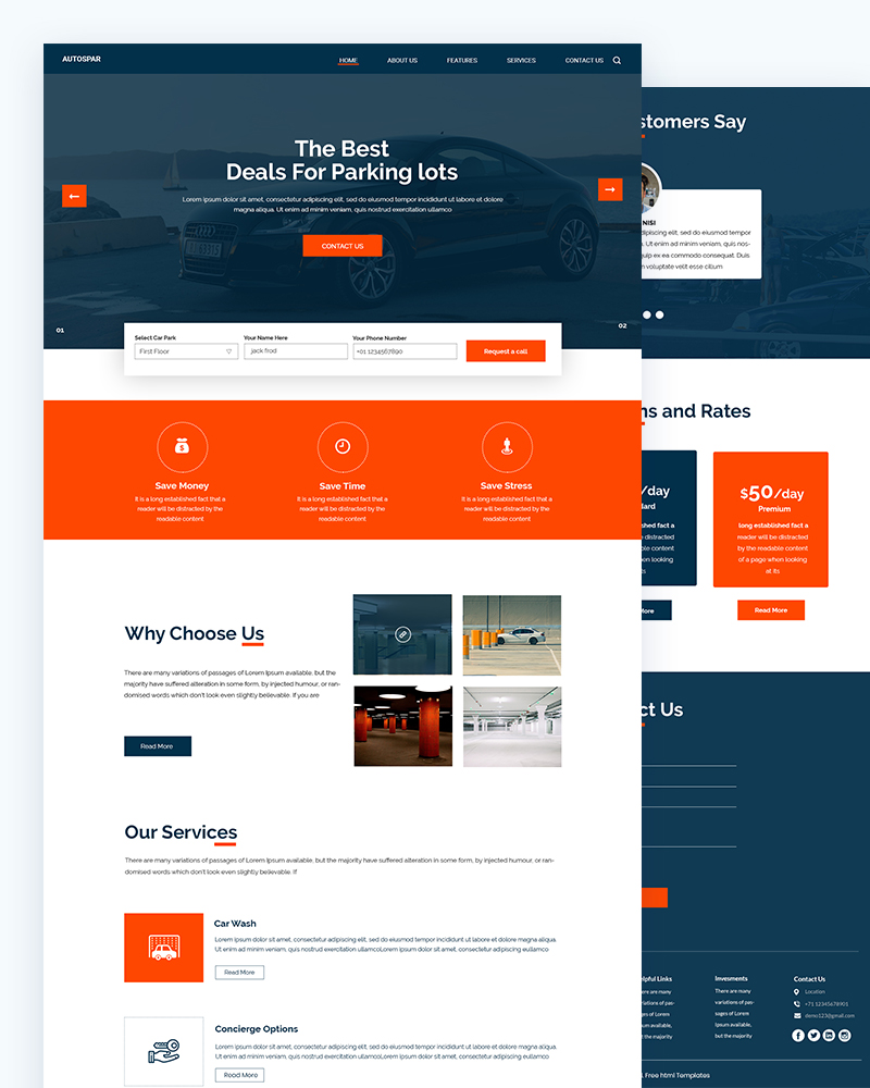 Autospar - Parking lot PSD Template