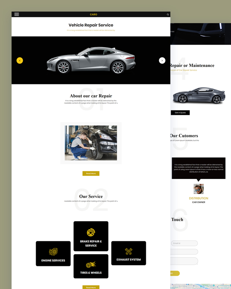 Caro - Vehicle Repair HTML Template