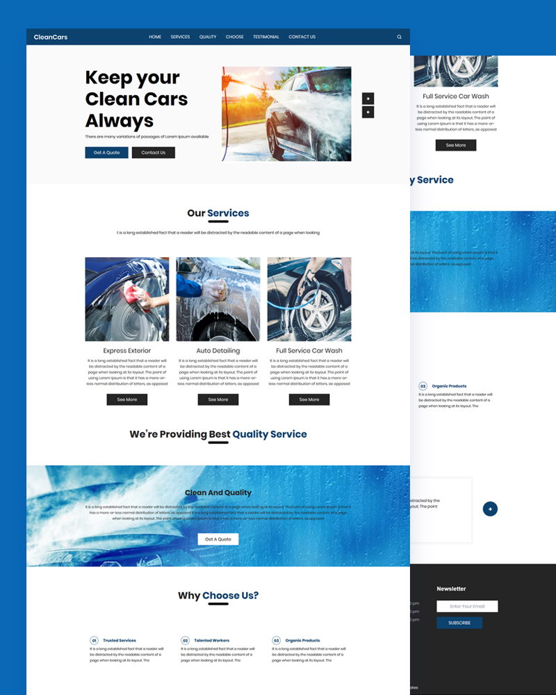 Cleancars - Car Clean Service Website Template