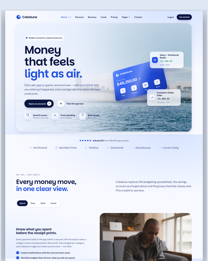 Cobalune — Fintech & Digital Banking HTML Template