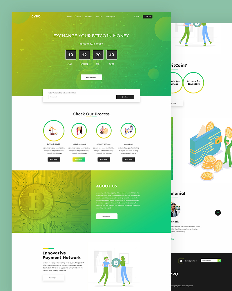 Cypo - Free Bitcoin HTML Website Template