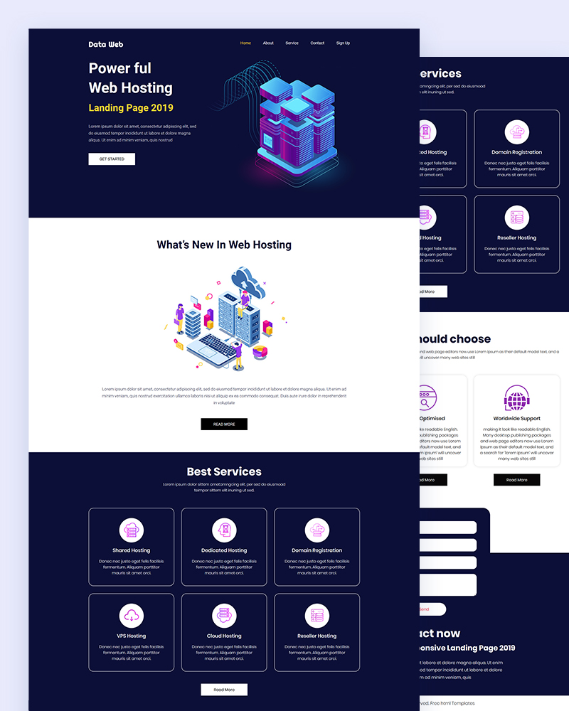 Data Web - Hosting Website PSD Template