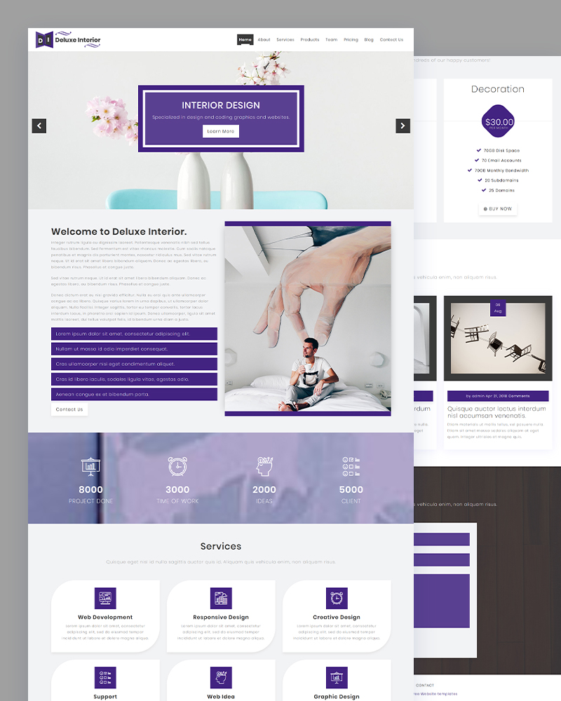 Deluxe - Free Interior OnePage Template
