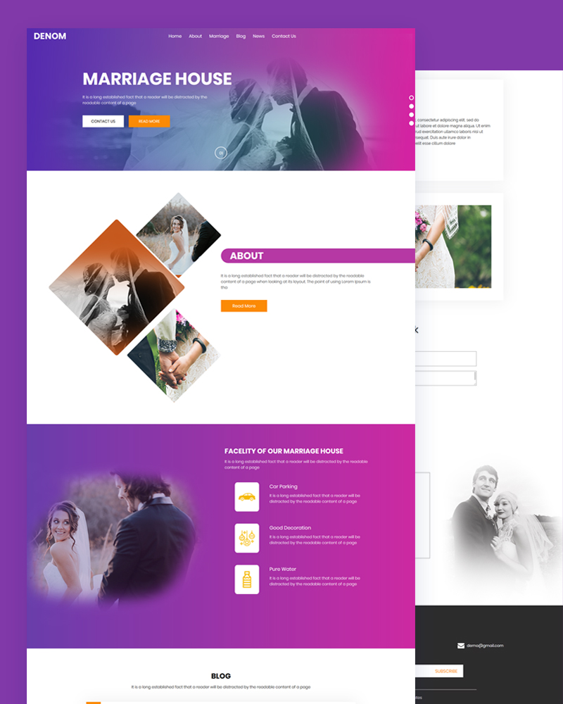 Denom - Marriage House PSD Template