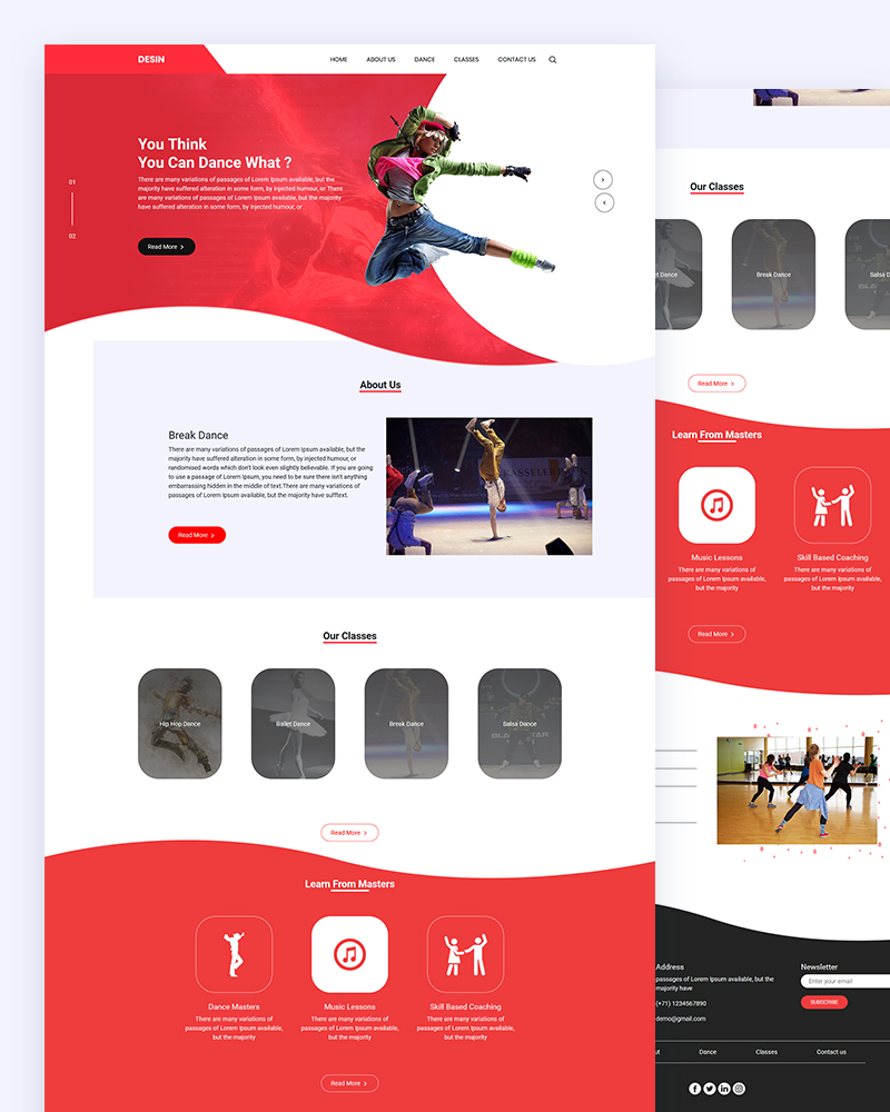 Desin - Dance Classes PSD Template