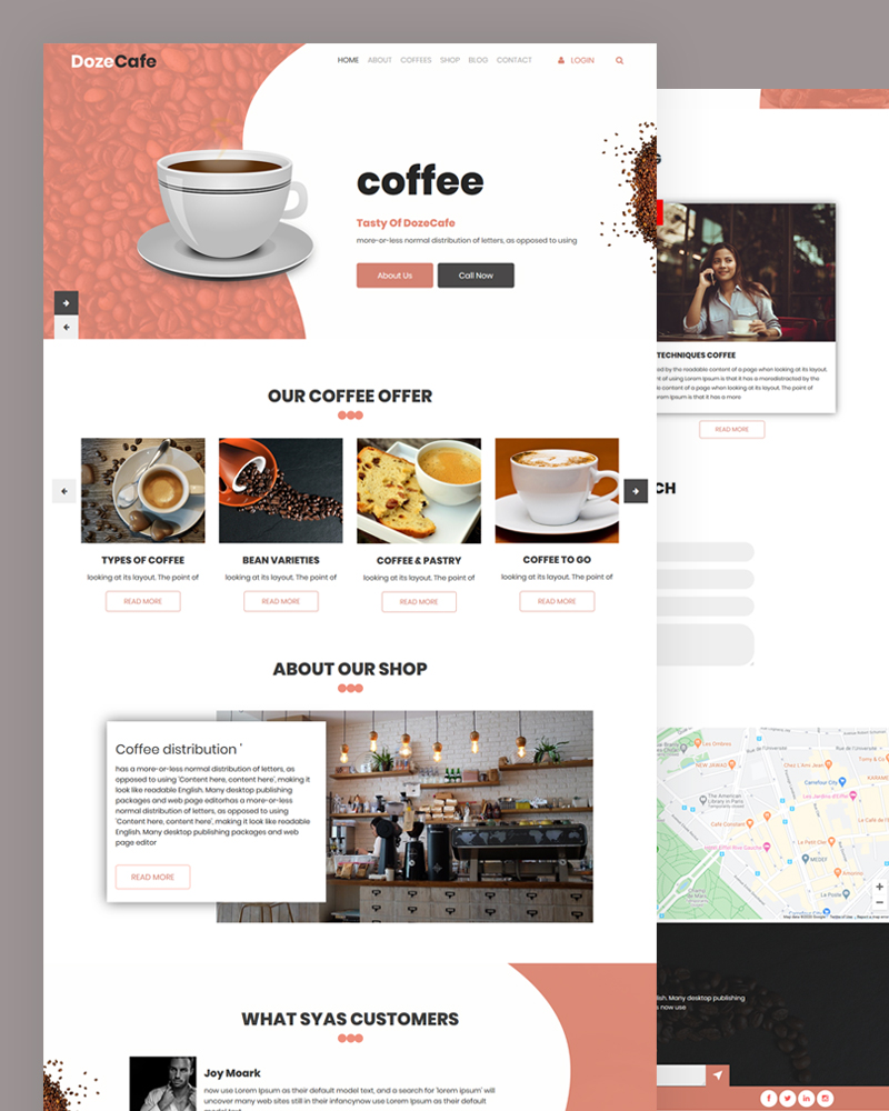 Dozecafe - Coffee PSD Template