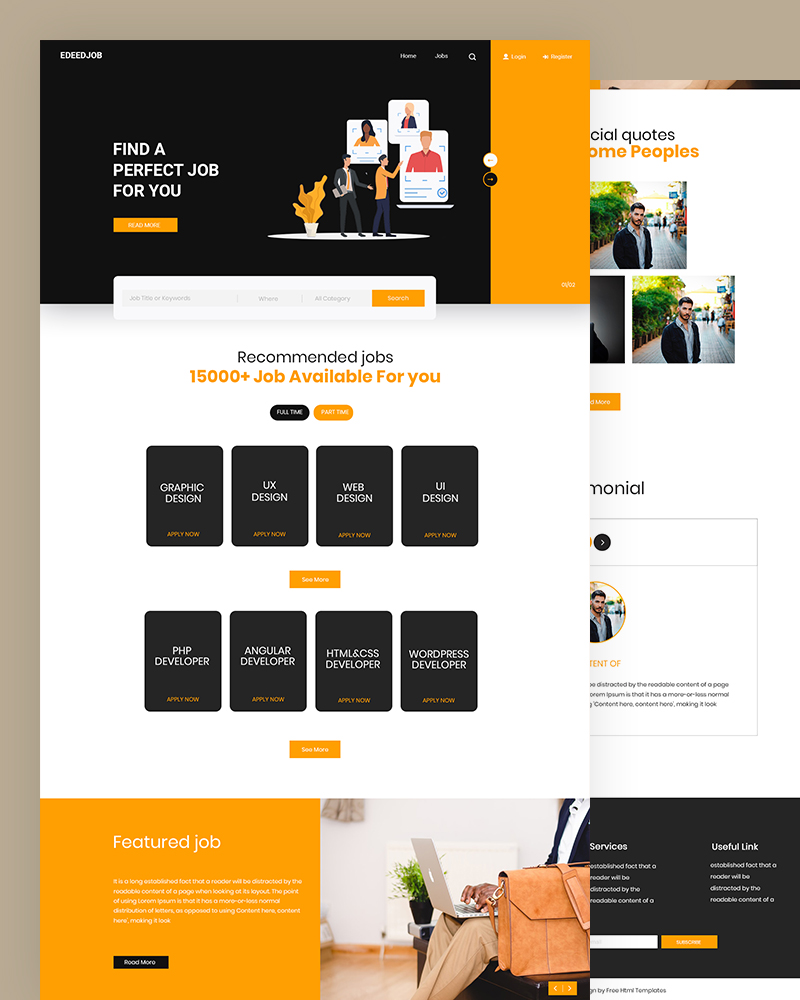 Edeedjob - Job Portal PSD Template