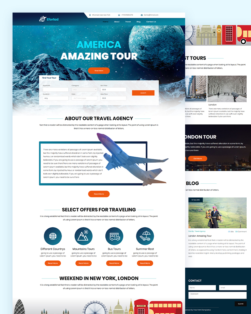 Eforlad – Travel Agency Html Template Free