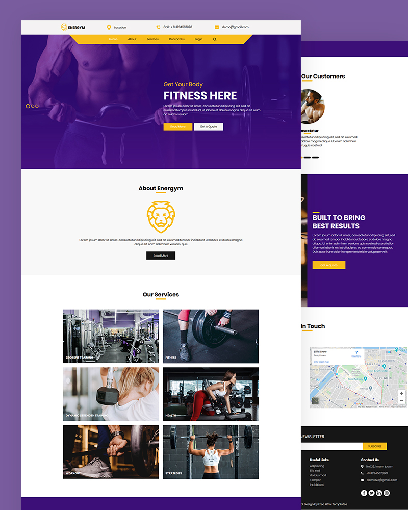Energym - Free Fitness Website Template