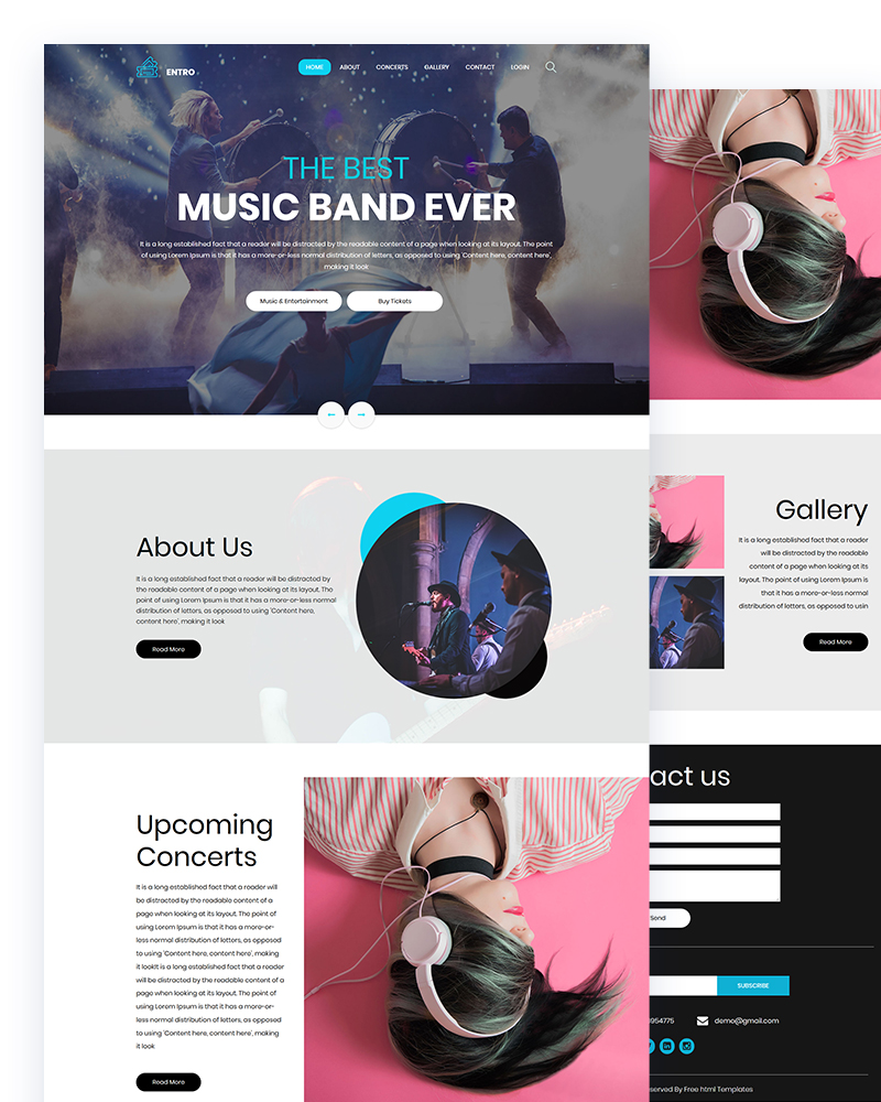 ENTRO - Music Band PSD Template