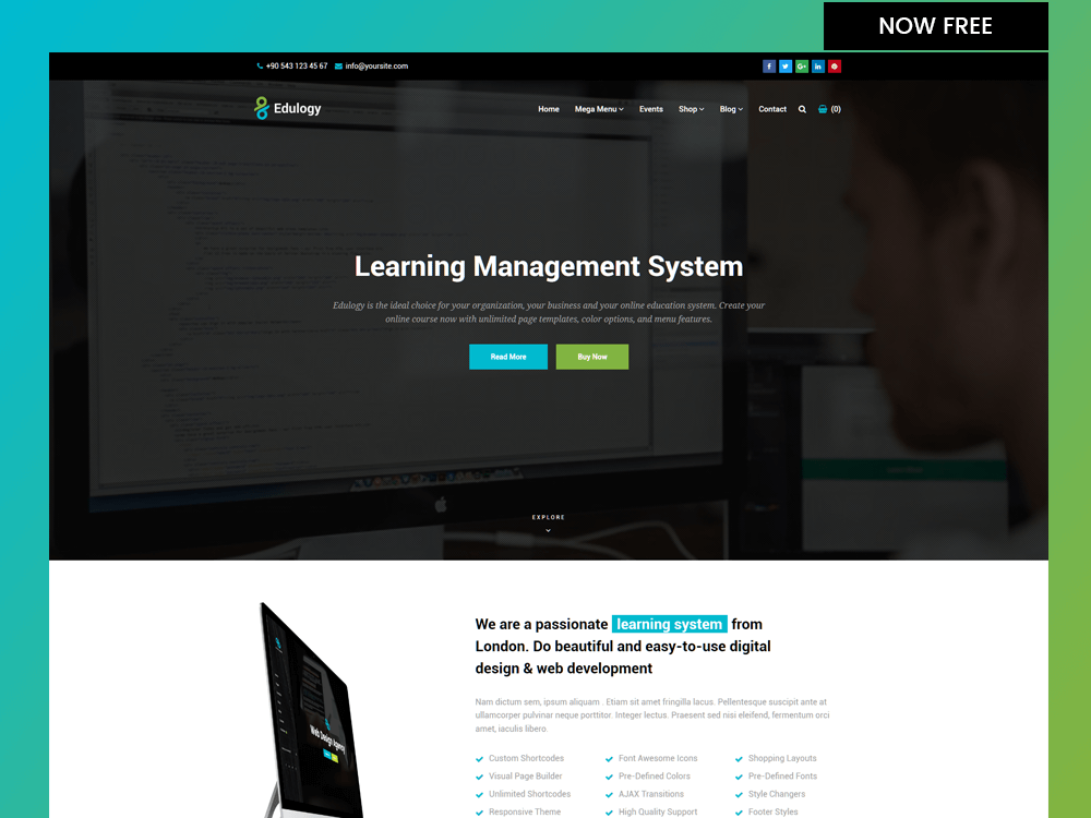 Edulogy - Free Online University Responsive Template