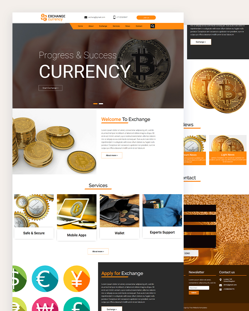 Free Currency Exchange PSD Template