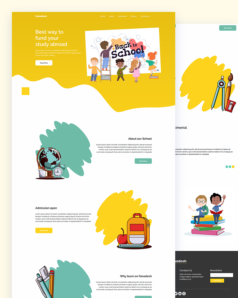 Fanadesh - Free School Html Template
