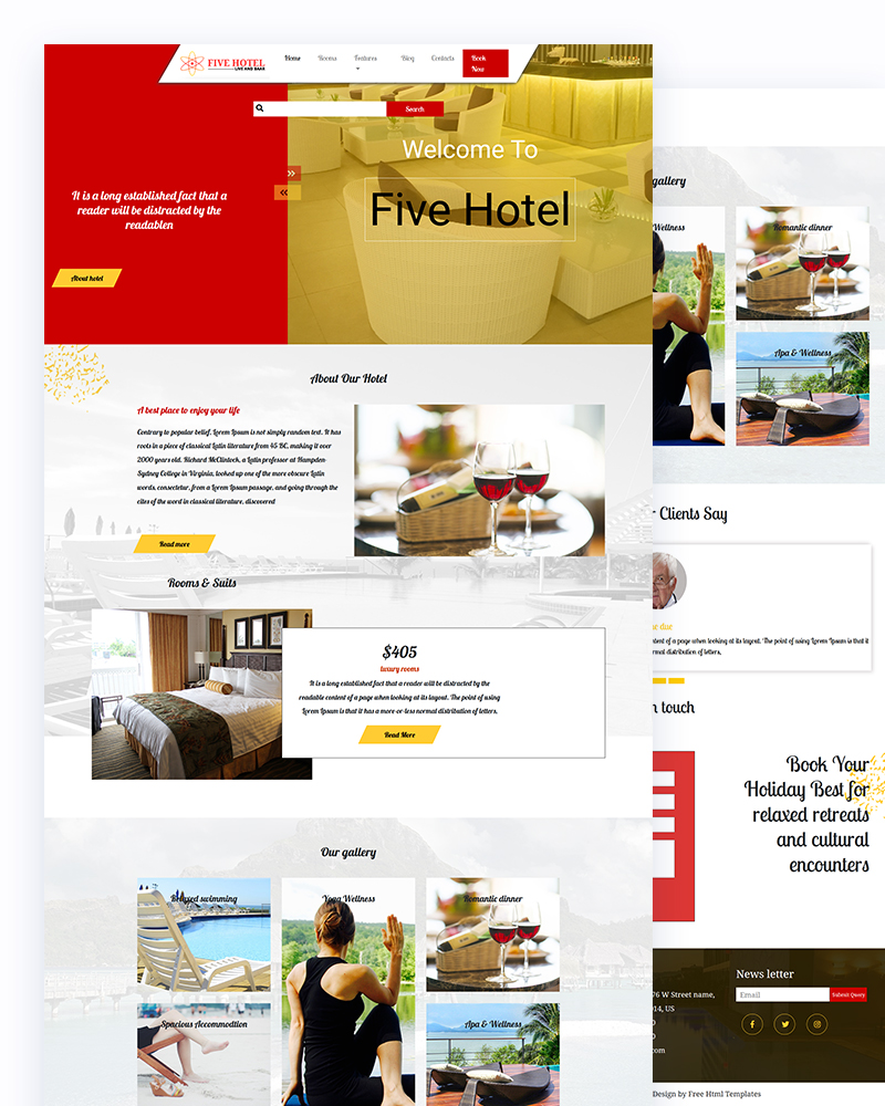 Five - Free Hotel Html Template