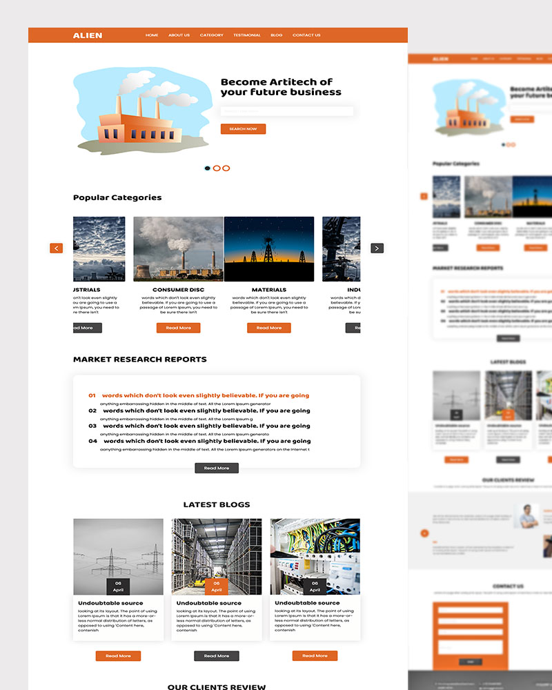 Alien : Navigate the Future Business Website Template
