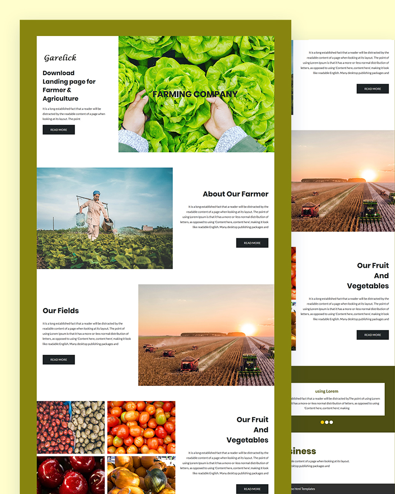 Garelick - Agriculture Website PSD Template