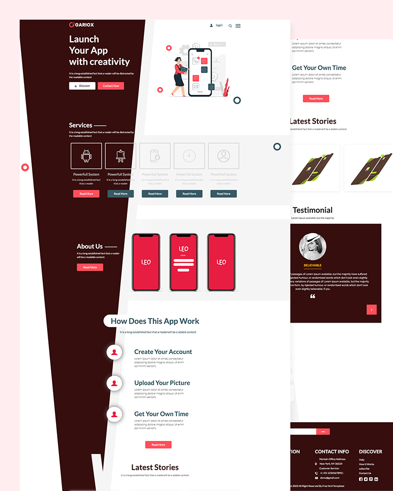 Gariox – Mobile App Website template