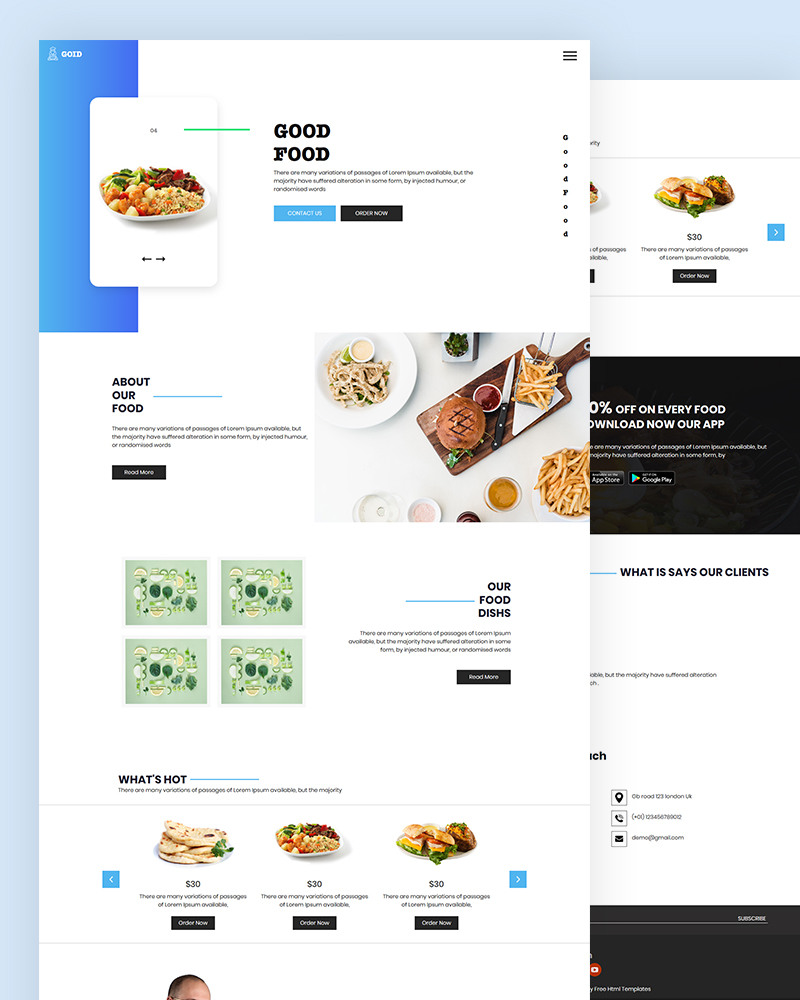Goid - Food PSD Template
