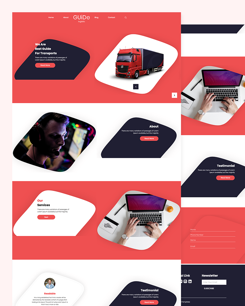 Guide – Logistic Transport Website template