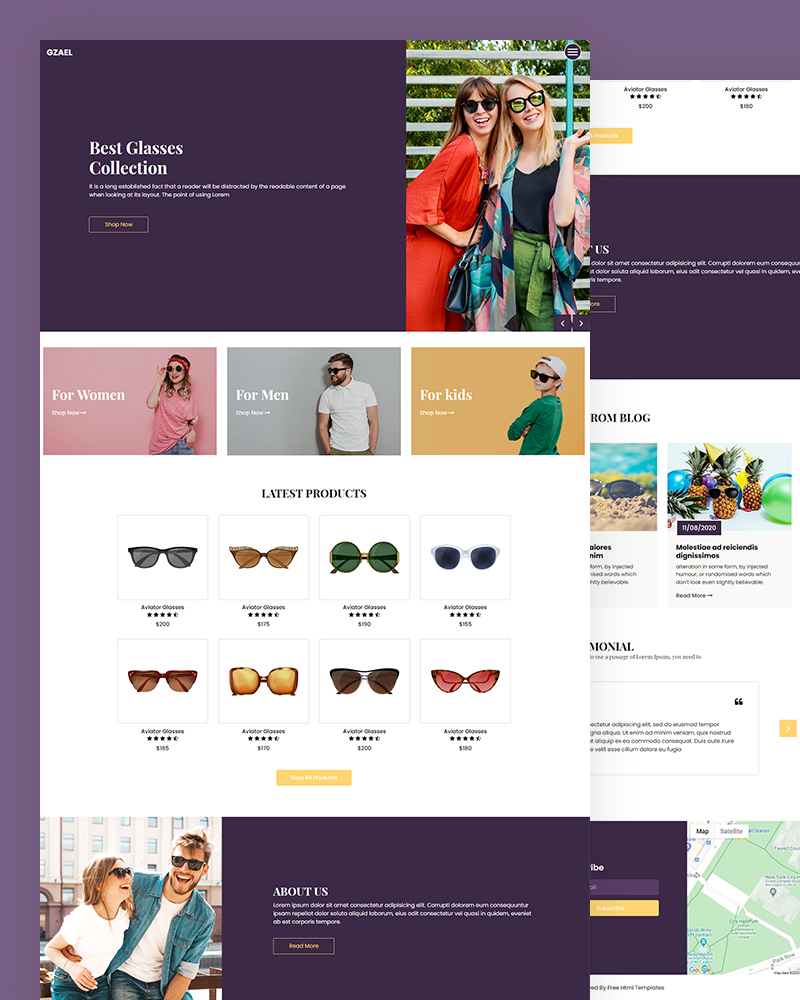Gzael - Glasses Collection HTML Template