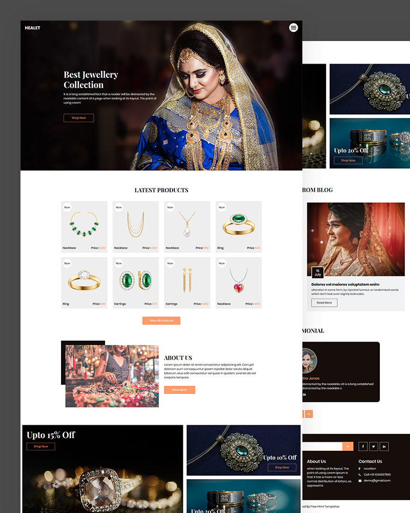 Healet - Free Jewellery Website Template