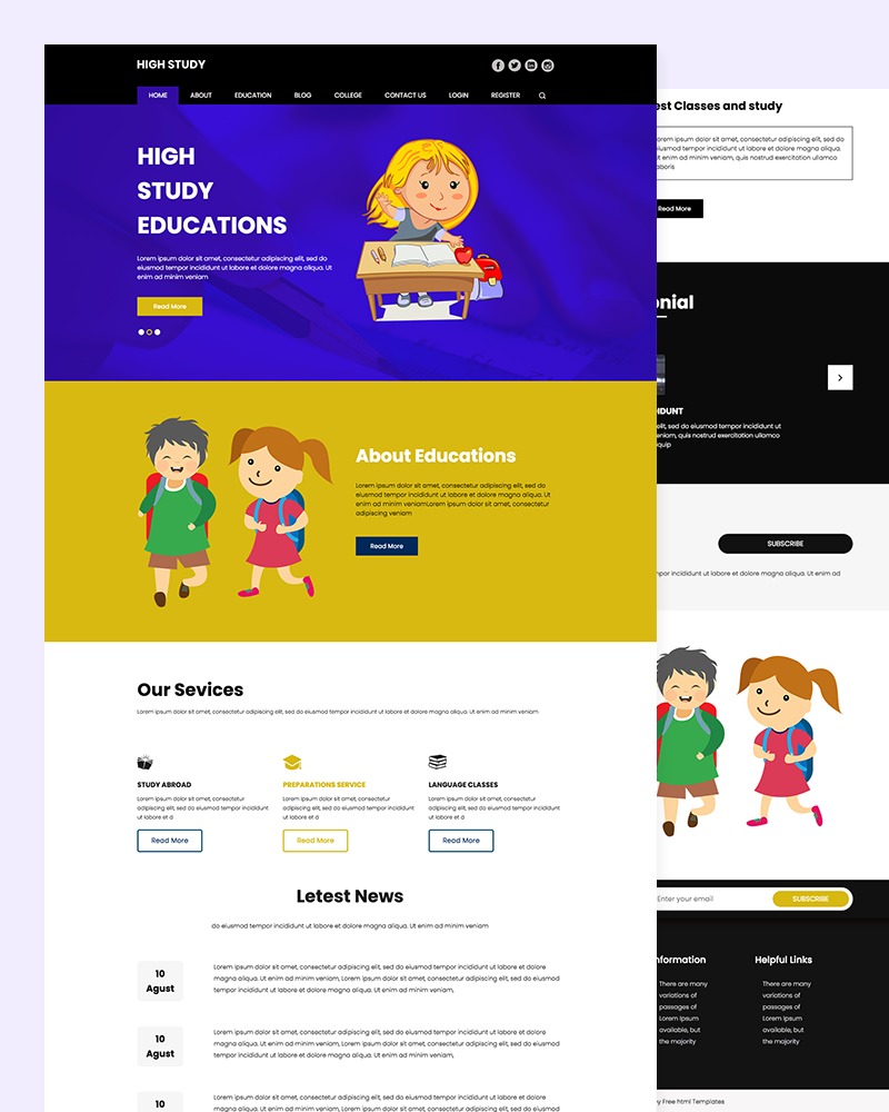 High Study – Education Website Template