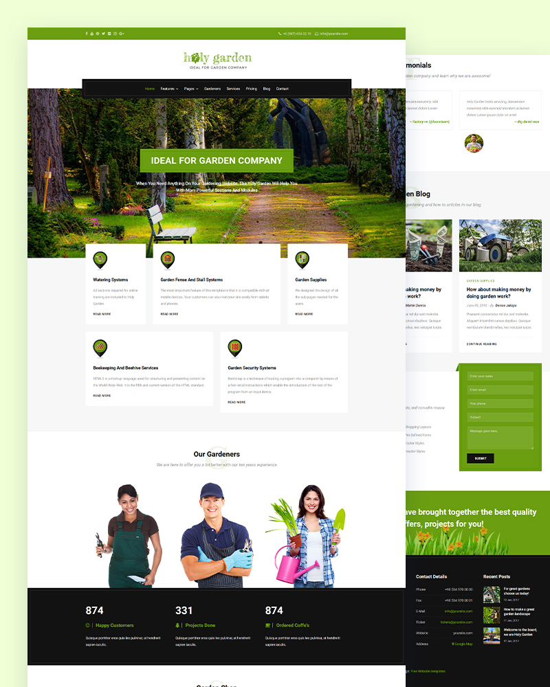 Holy Garden - Free Garden Blog Responsive Template