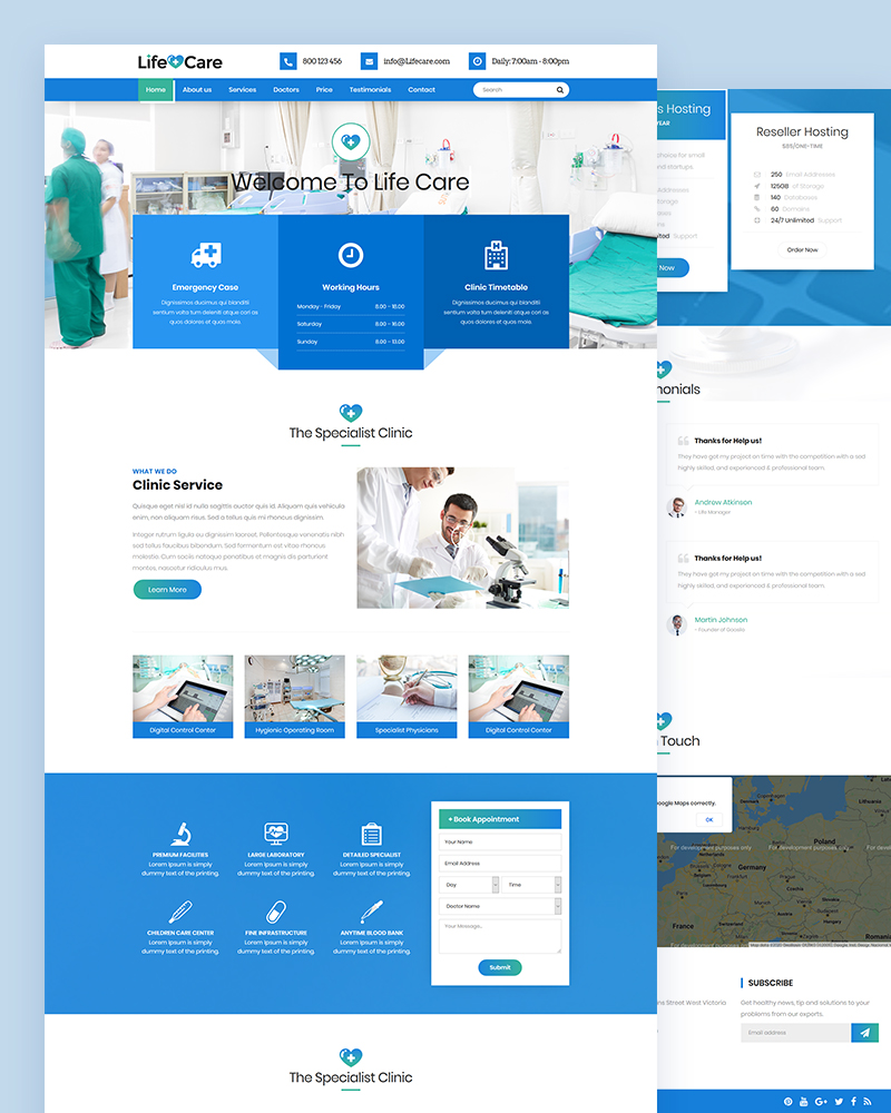 Life Care - Free Medical Responsive Multipage Template