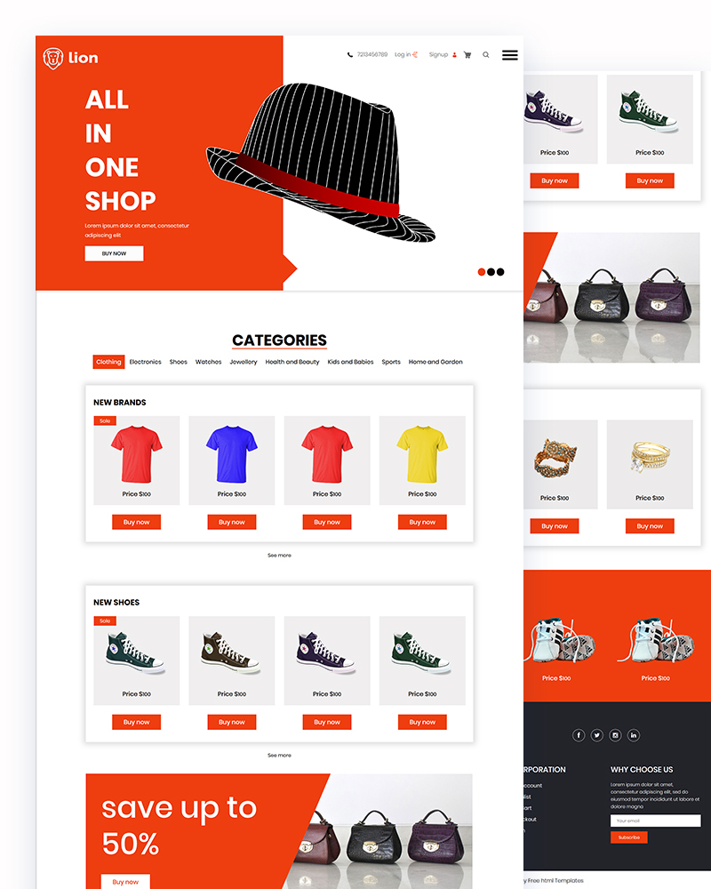 Lion - Ecommerce Website Html Template
