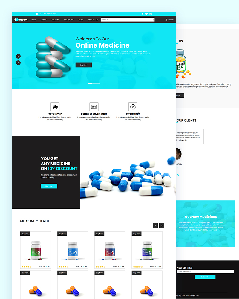 Medion - Medical Store PSD Template