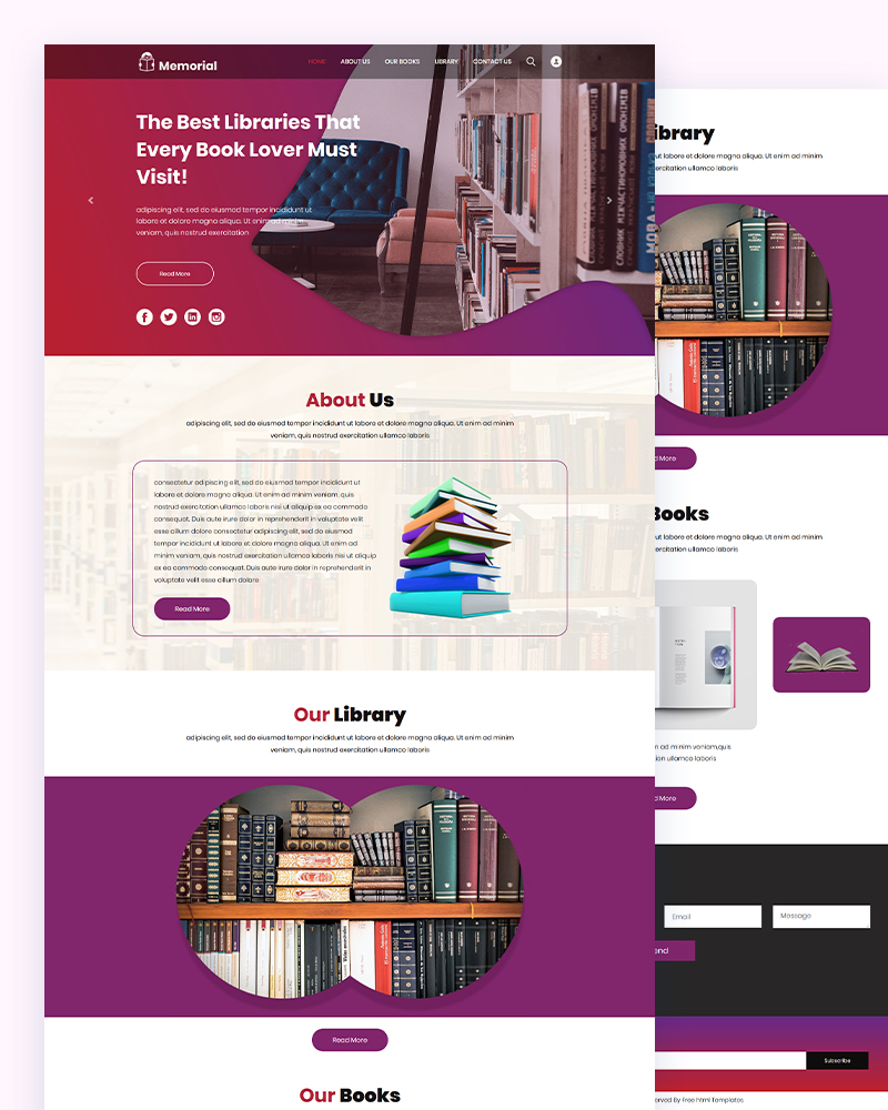 Memorial - Library Store Html Template