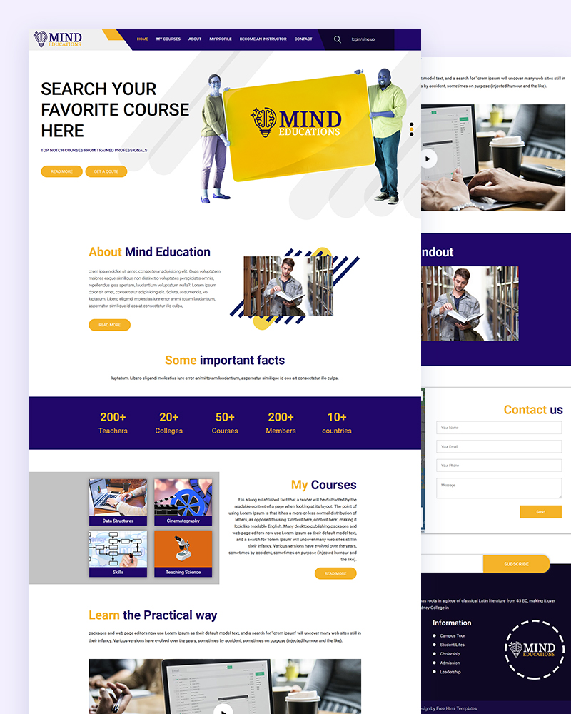 Mind - Free Education Html Template