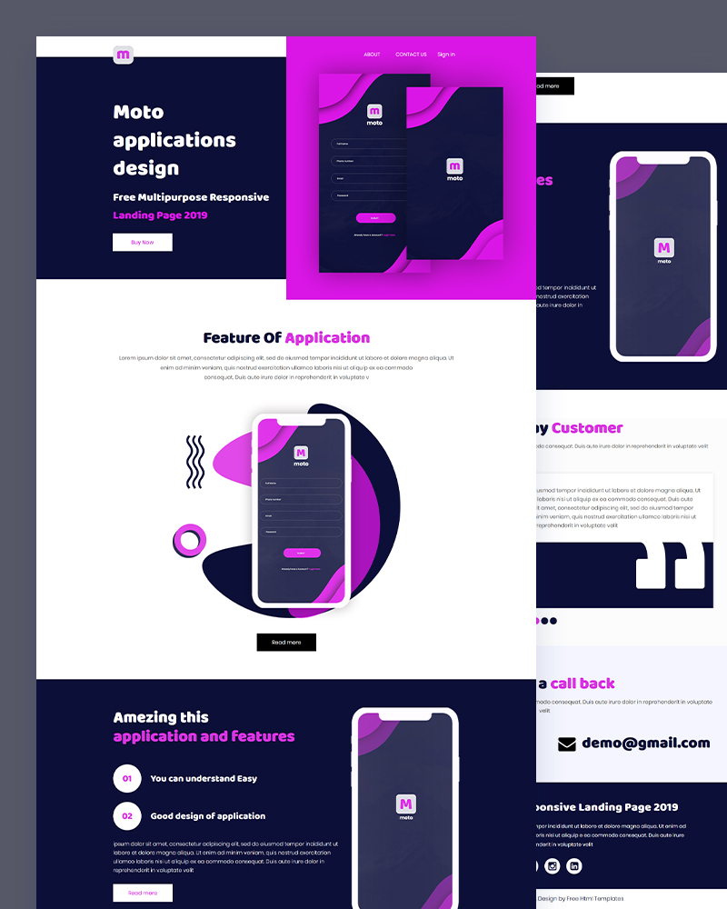 Moto - Application Design PSD Template