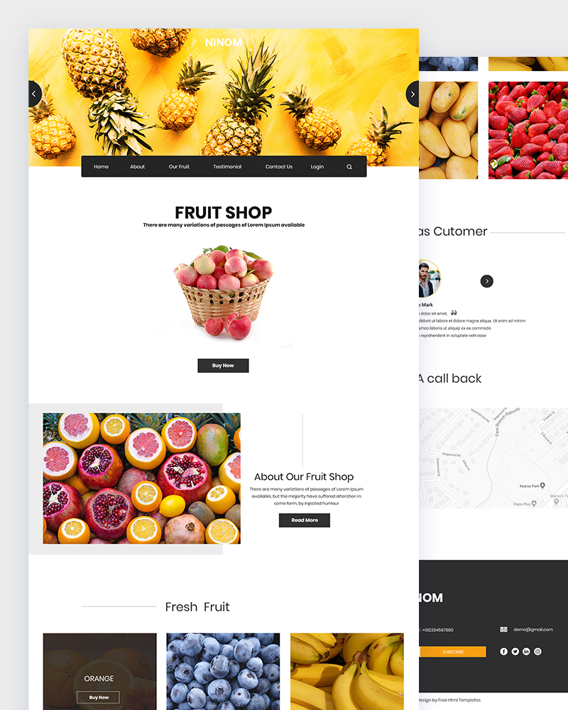 Ninom – Fruits Blog PSD Template