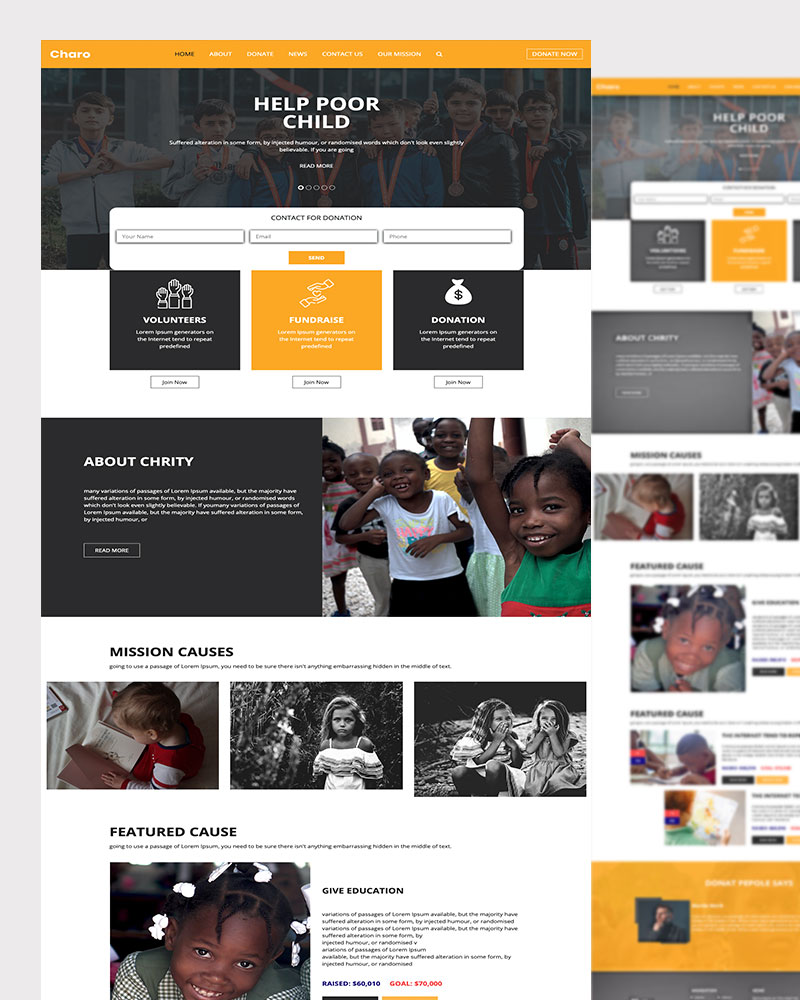 Charo - Non-Profit Donation Website Template