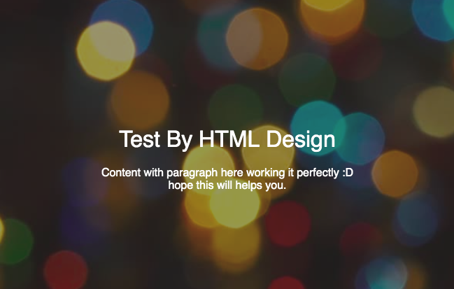 Overlay Text above Background image