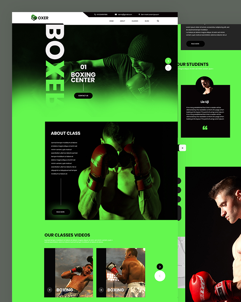 Oxer - Boxing PSD Template